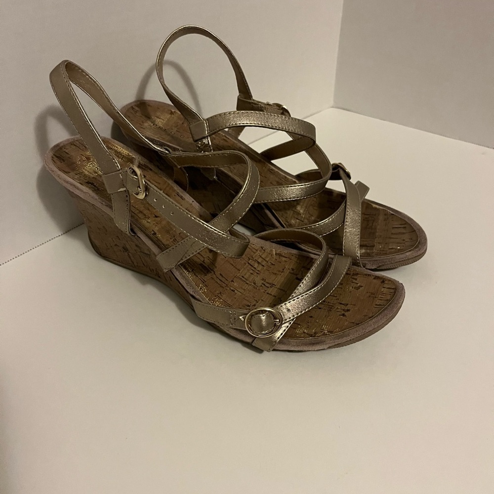 Predictions Metallic Strappy Wedge Sandals